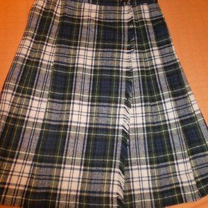 VINTAGE PHASE 1 WOOL BLEND KILT, TARTAN PLAID
